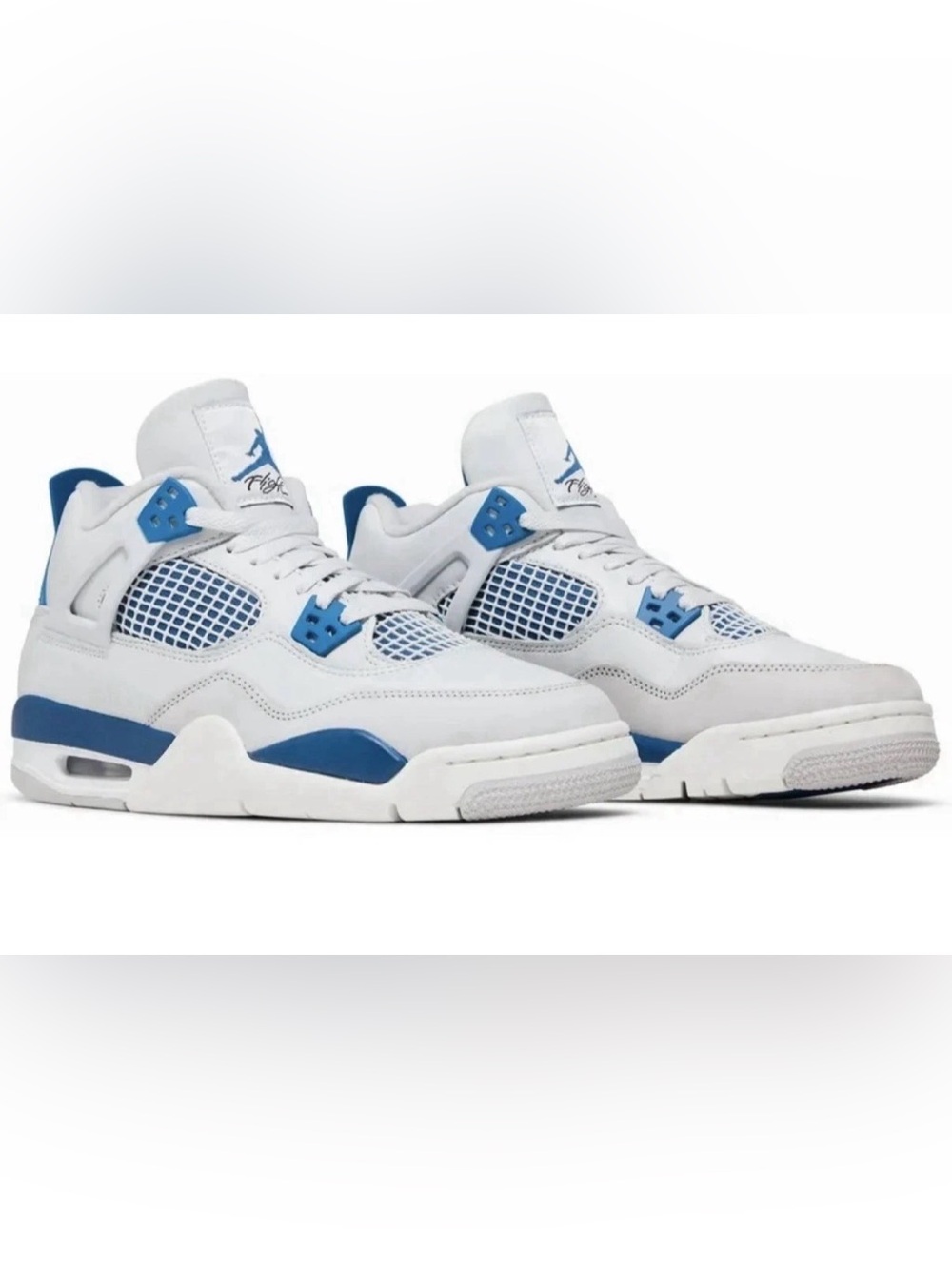 Nike Air Jordan 4 Retro /Military Blue, Size 13, White/Grey